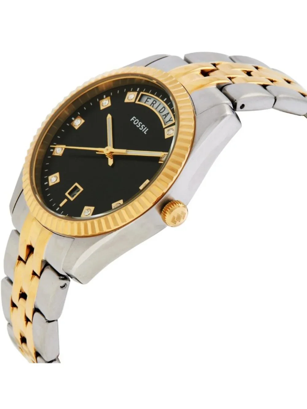NWT Fossil Scarlette Day-Date Quartz Black Dial Ladies Watch